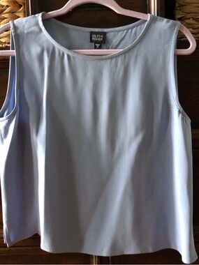 Eileen Fisher Cornflower blue silk blouse in size M